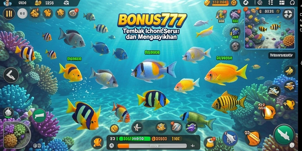Tampilan menangkap ikan dalam gameplay BONUS777 yang seru.