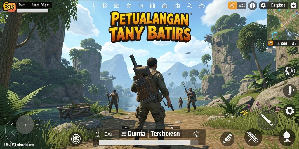 Tampilan gameplay E88 menampilkan petualangan di dunia terbuka yang luas.