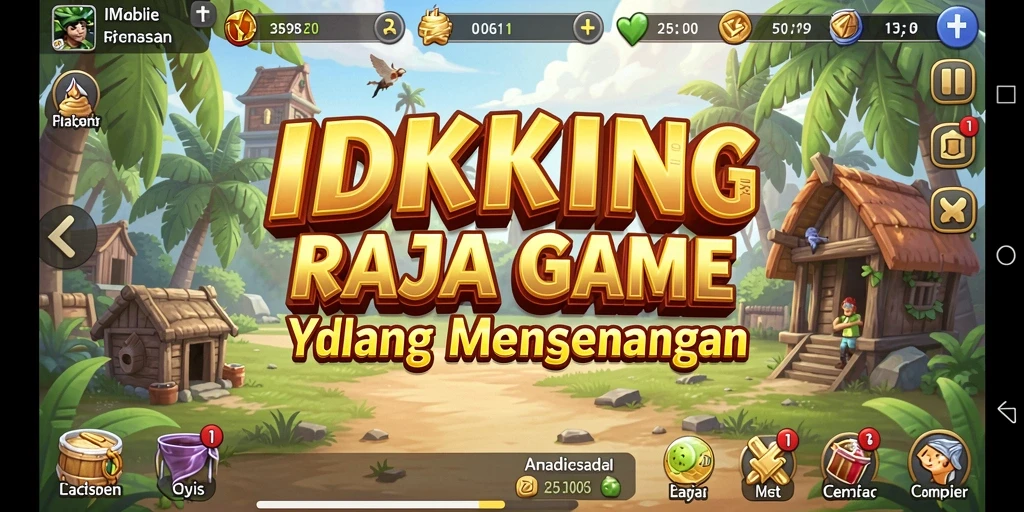 Tampilan gameplay santai di IDRKING dengan aksi pengumpulan sumber daya.
