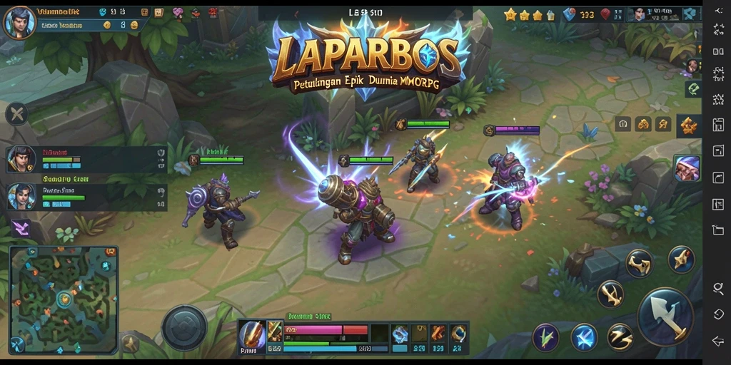 Screenshot LAPARBOS menampilkan aksi seru dalam pertempuran MMORPG.