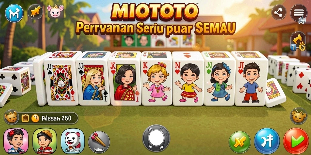 Tampilan gameplay seru di MIOTOTO dengan pemain yang bersaing.