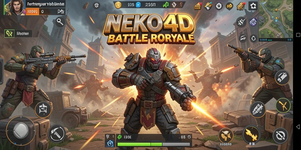 Tampilan gameplay seru di NEKO4D dengan aksi Battle Royale yang mendebarkan.