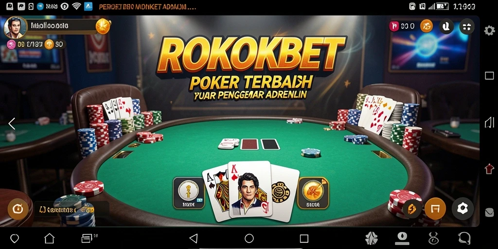 Tampilan gameplay ROKOKBET yang menegangkan dalam permainan poker.
